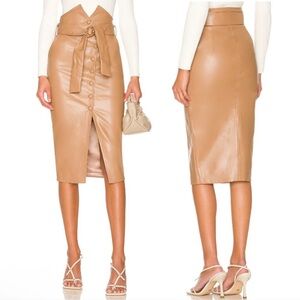 Bardot Tie Waist Skirt in Tan Size XS